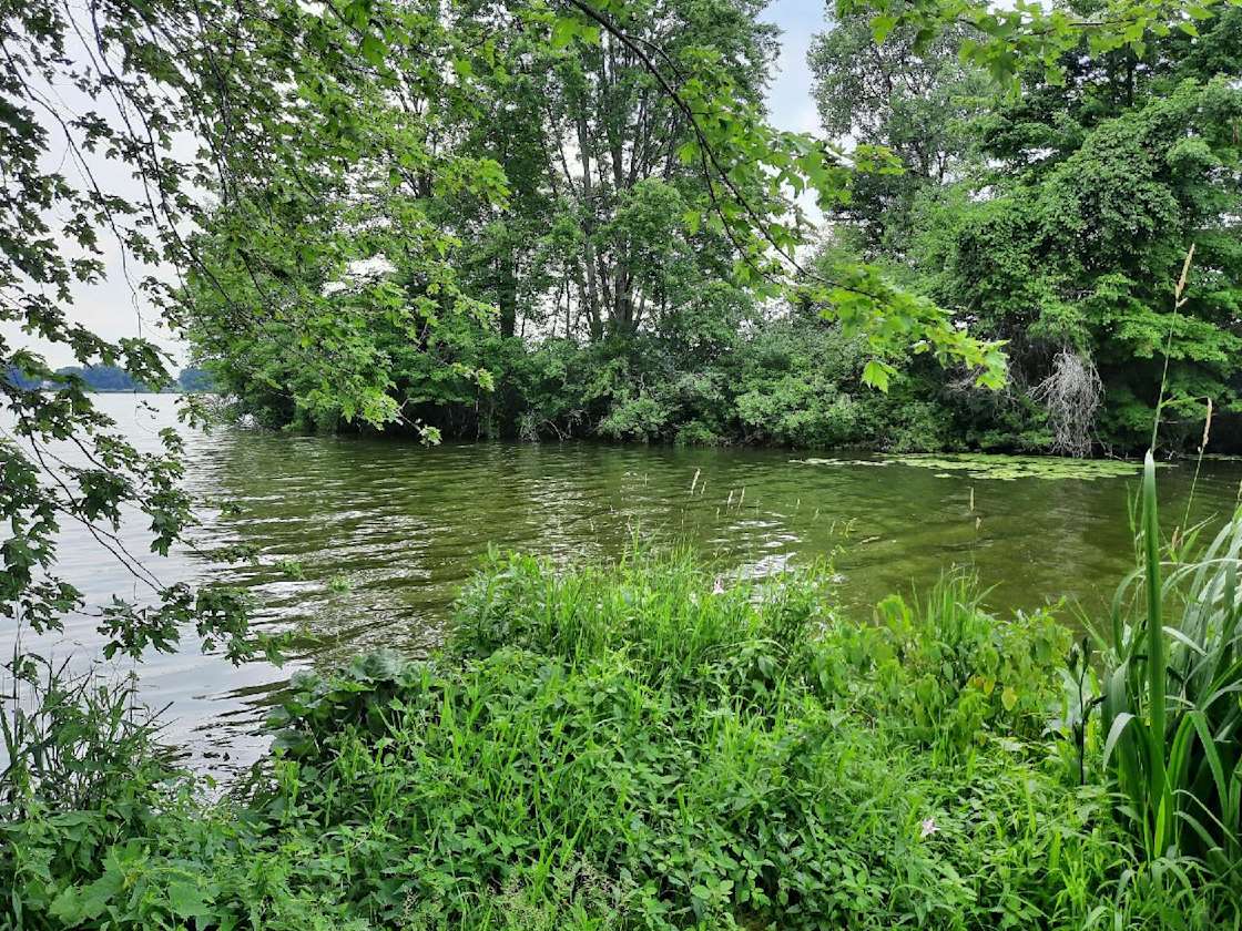 Shipshewana lake with channel Hipcamp in Shipshewana, Indiana