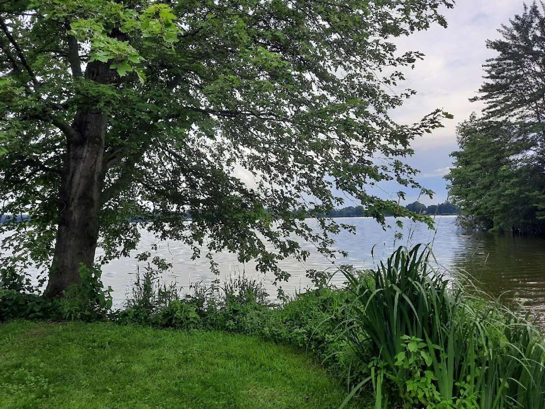 Shipshewana lake with channel Hipcamp in Shipshewana, Indiana