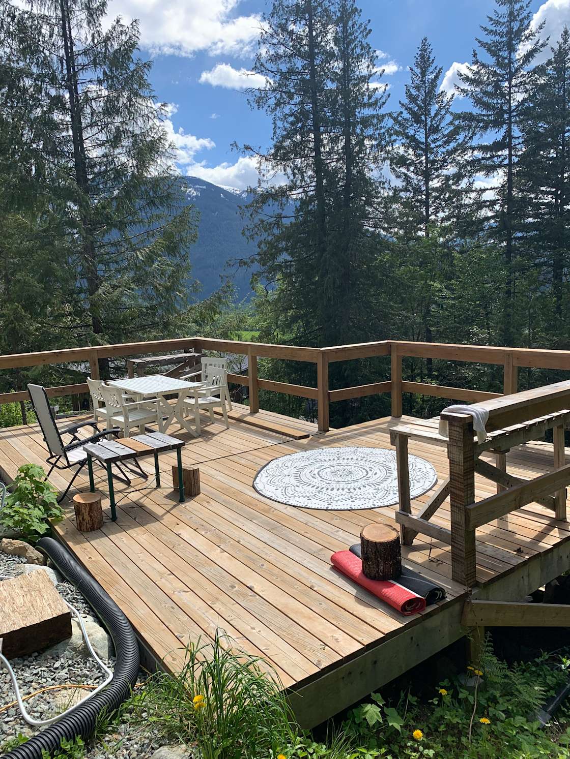 Large private deck for your tent Hipcamp in Pemberton, British Columbia