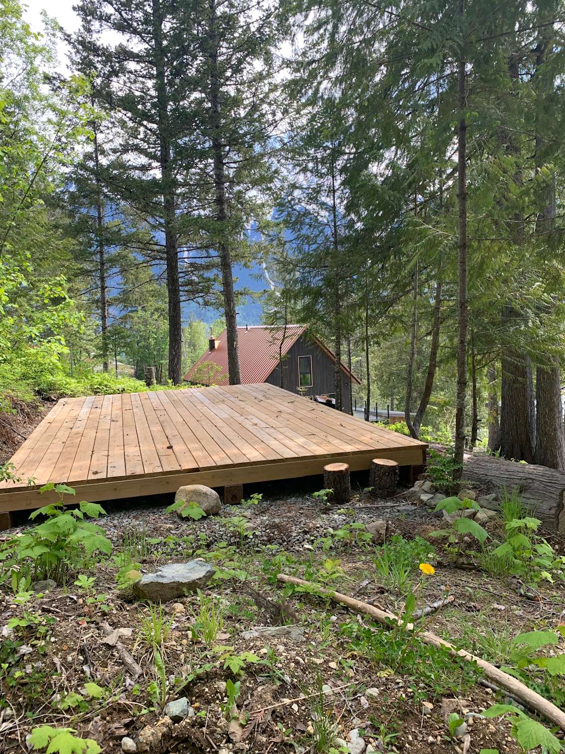 Large private deck for your tent Hipcamp in Pemberton, British Columbia