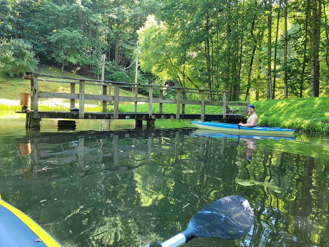 RV w hookups 35 acres hike & fish Hipcamp in Cherokee, North Carolina