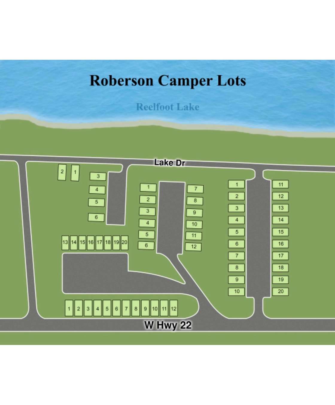 Roberson Camper Lots at Reelfoot Hipcamp in Hornbeak, Tennessee