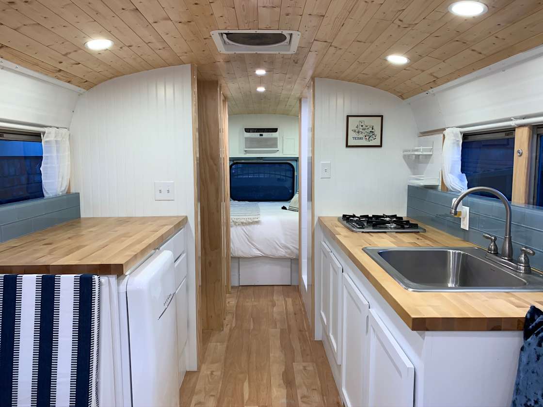 Skoolie in the City Hipcamp in Piney Point Village, Texas