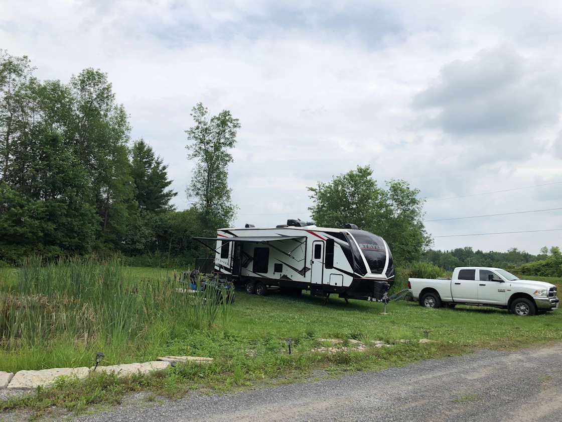 Pond view Hipcamp in Verona, Ontario