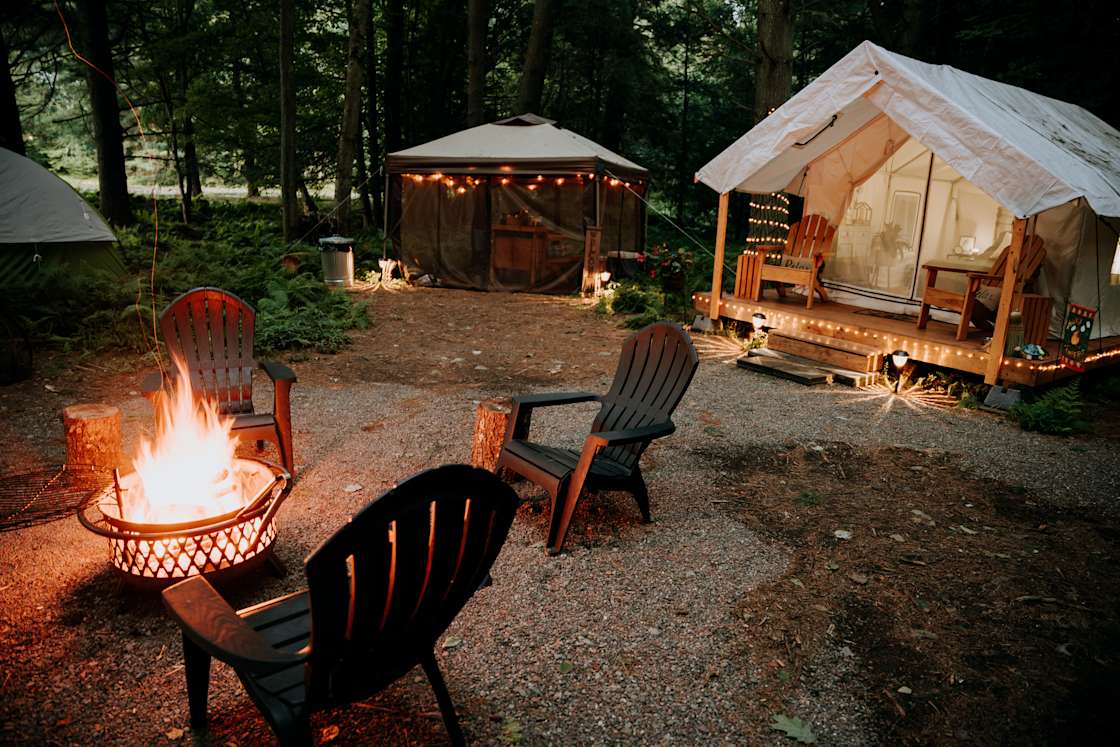 Paper Mill Pines Glamping Getaway - Hipcamp in New Columbus, Pennsylvania