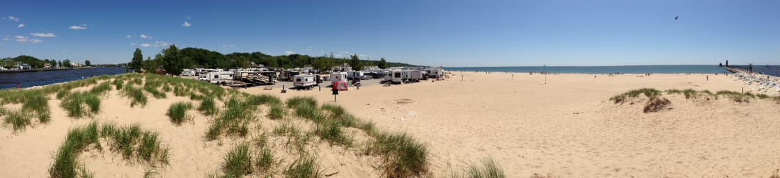A scenic view of Grand Haven State Park
