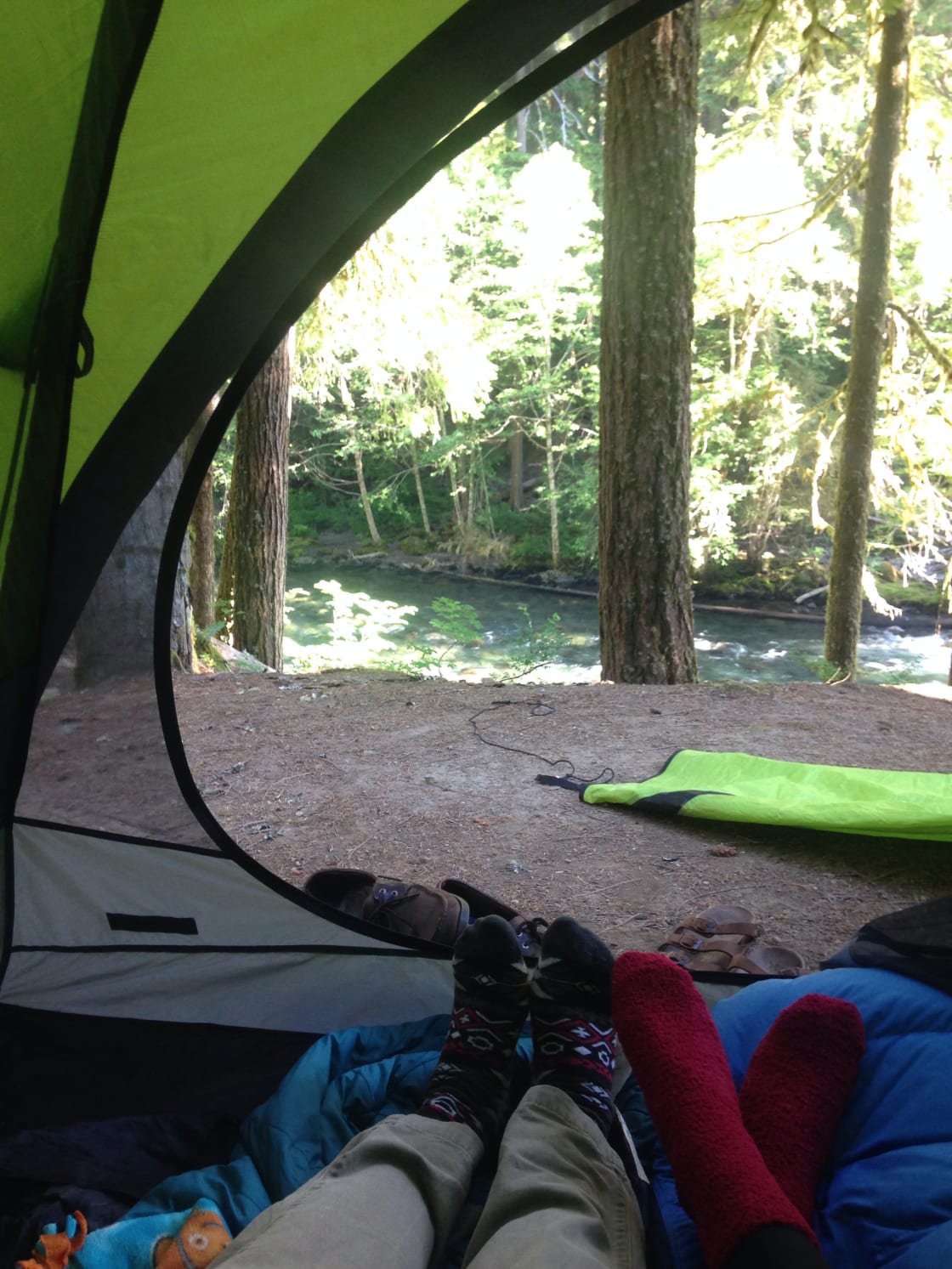 Ohanapecosh campground has amazing campsites! Surrounded by giant trees, with campsites right along a beautiful creek. Sounds of the creek blocked out all noise. Nice short hike nearby 
