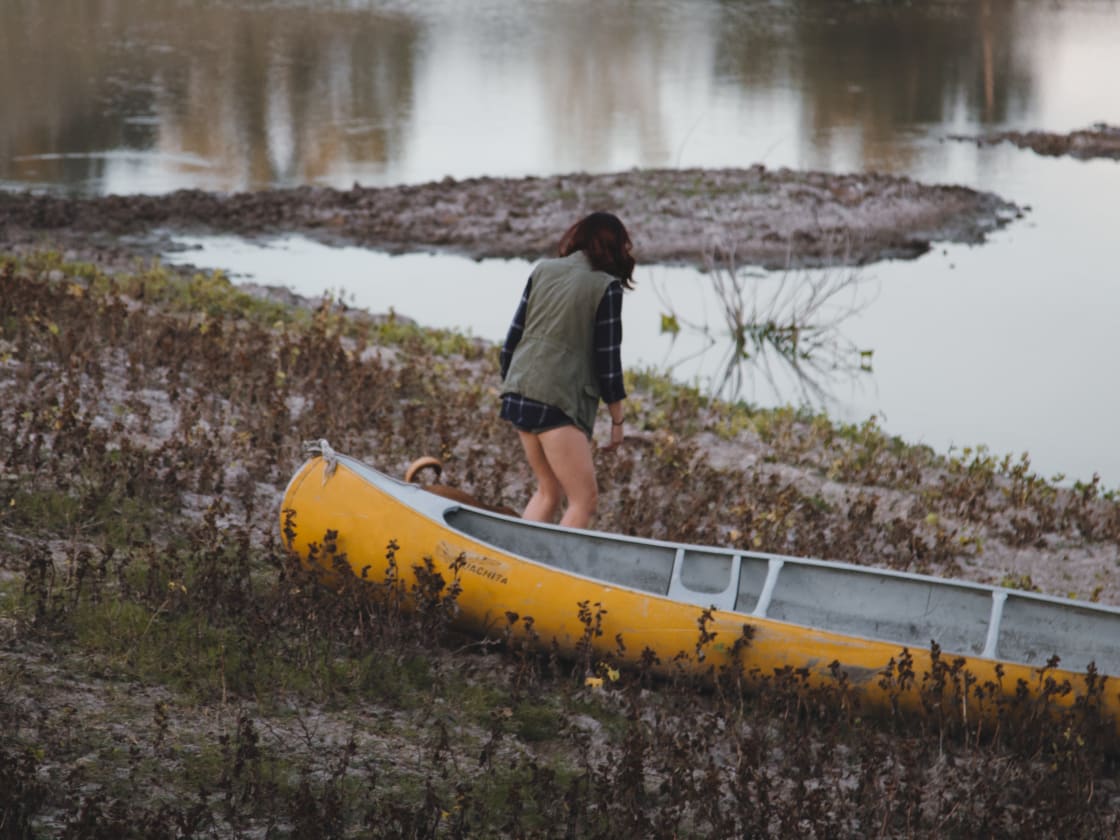 After a good rain you can take the canoe out on the pond.. 