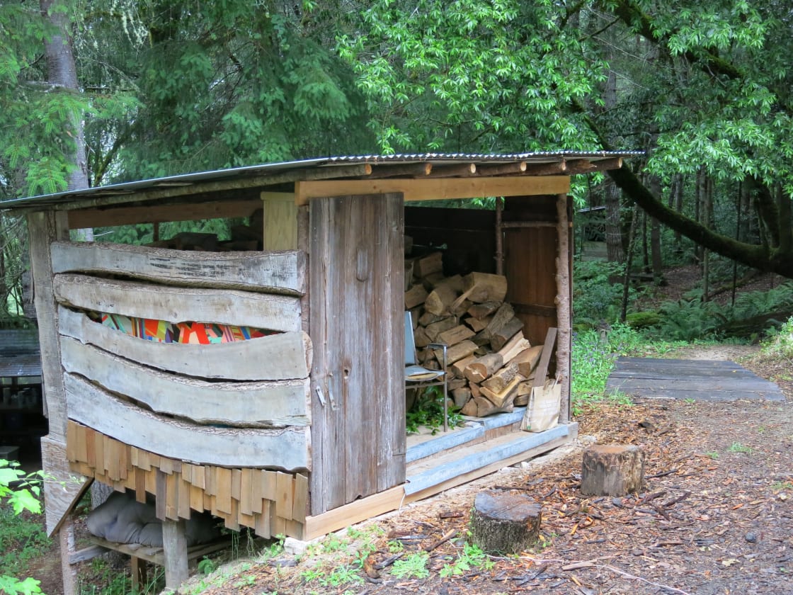 Rustic, salvaged... the firewood shed