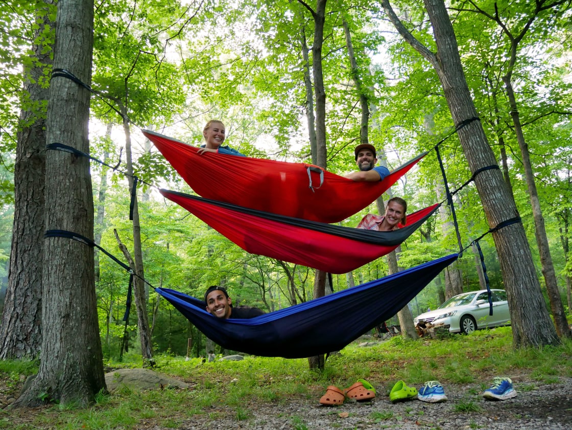 Just hanging with our buds! Lots of good hammock trees in  most sites. 
