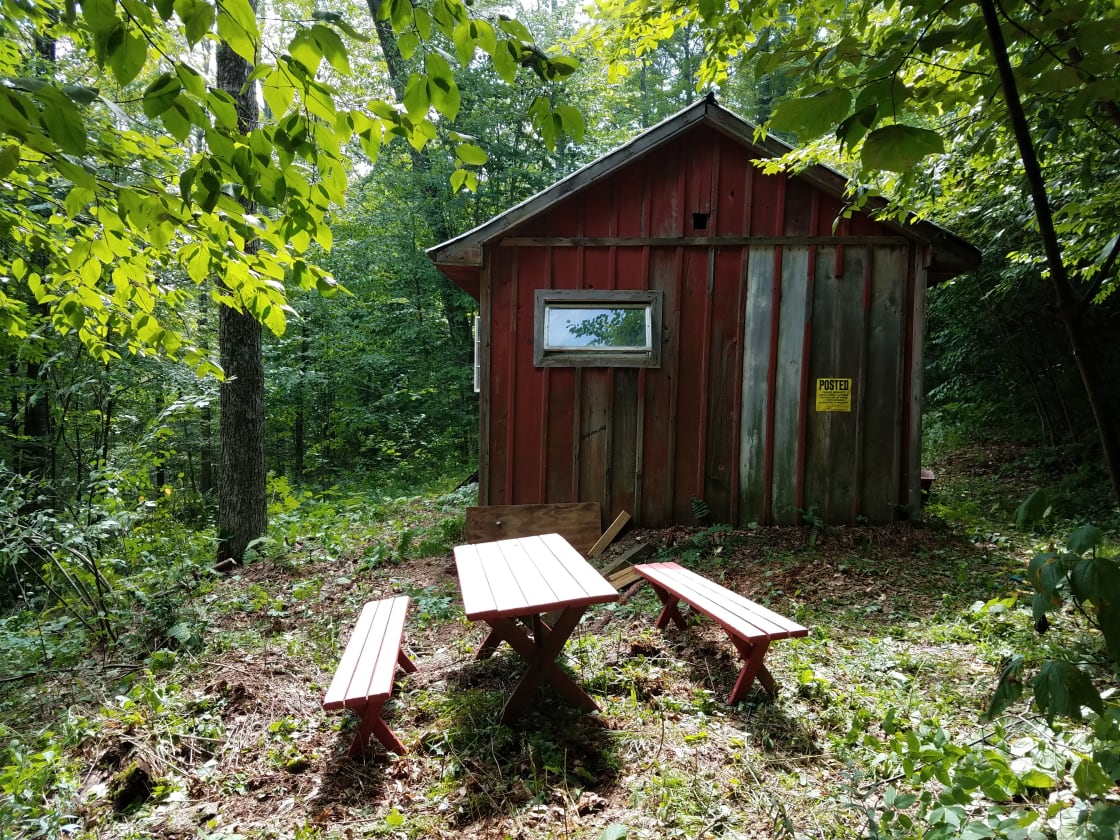 Picnic area in the back of cabin