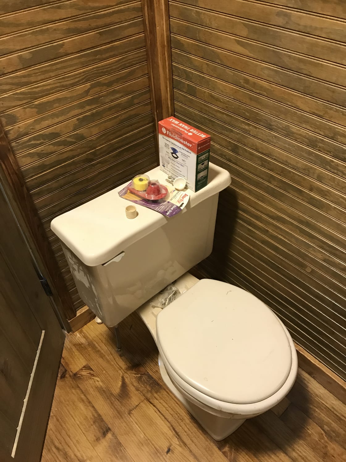 commode in bathroom