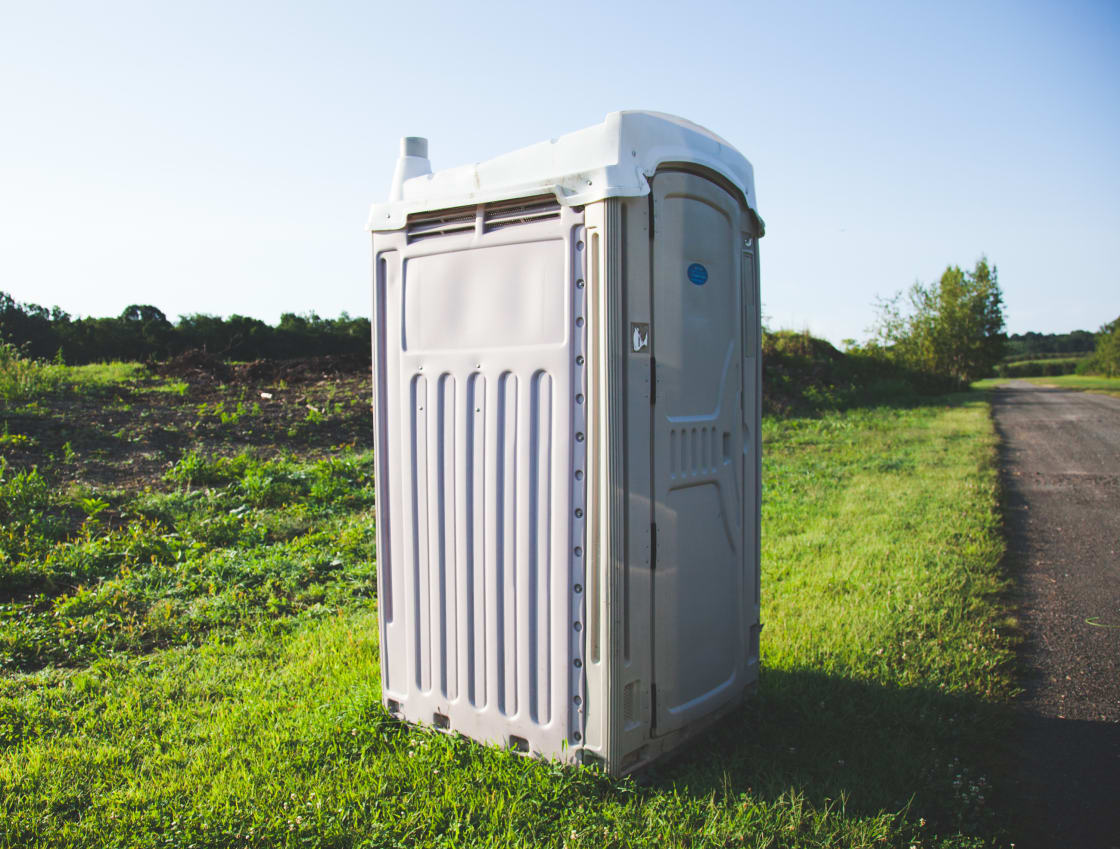 There is a port-a-potty for your use, but it's located pretty far from your campsite.  You can walk there in about 10 minutes, and drive there in 1 minute.