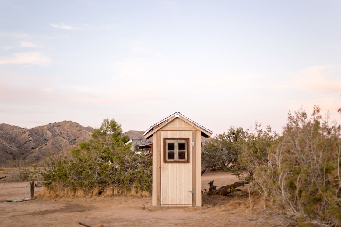 Deluxe outhouse 20 yards from your camp spot.