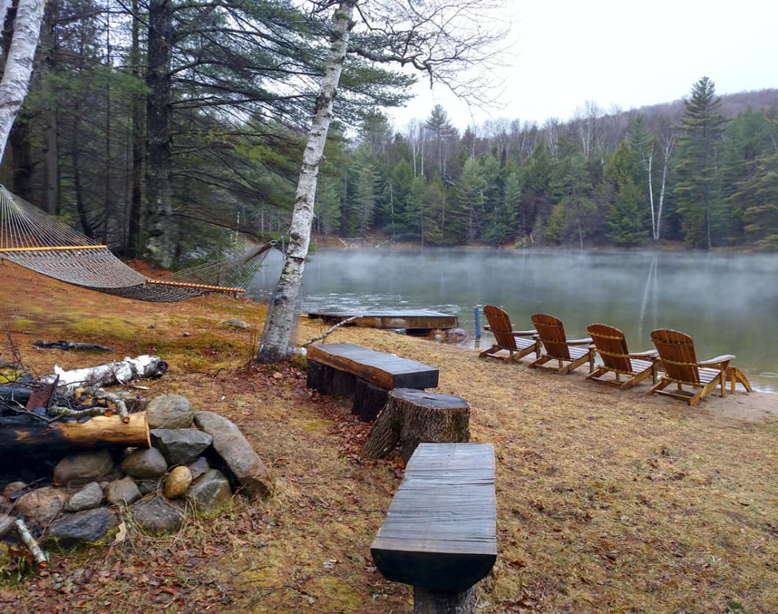 Adirondack Chairs, Pond, Fire Pit, Hammock, Love