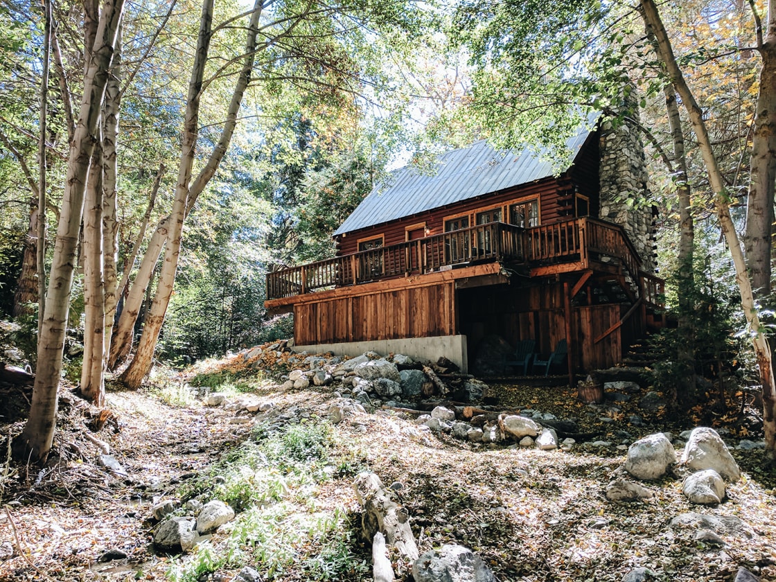 View of the cabin from the creek