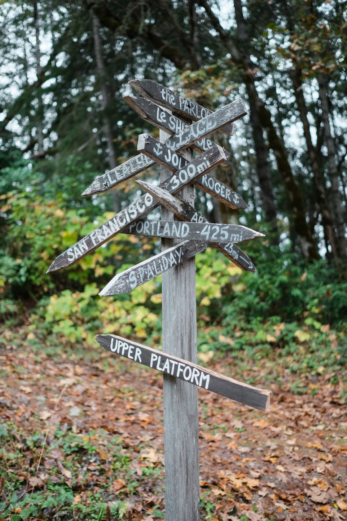 The sign with directions for the property features.