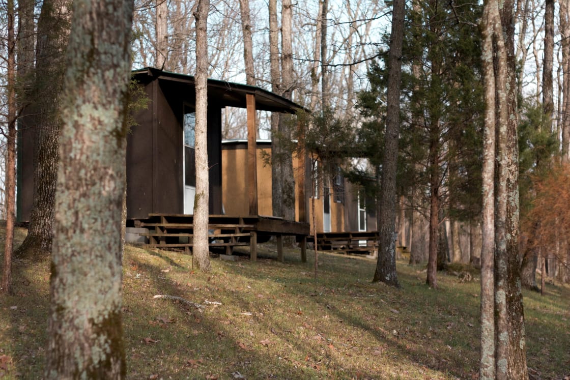 Row of primitive cabins