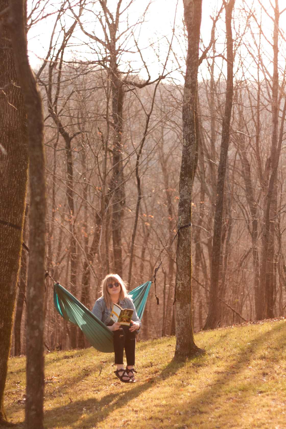 Hanging out in the hammock at sunset.