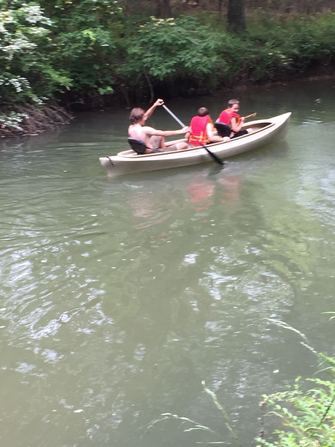 Canoeing is the Creek with Boy Scouts.