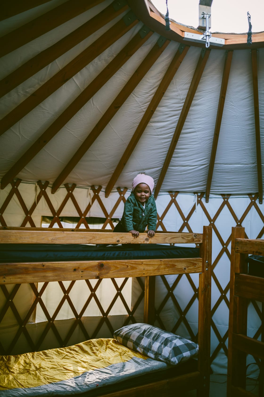 Very nice bunk beds  in the yurts