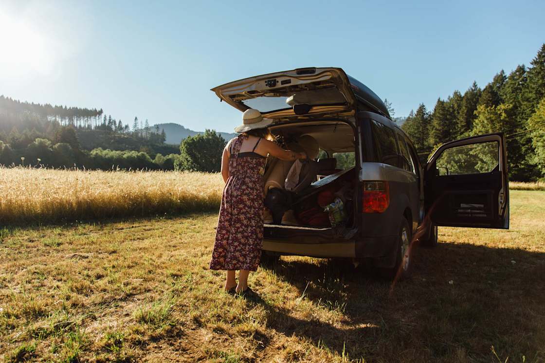 Pull your car right in to the meadow and set up shop! 