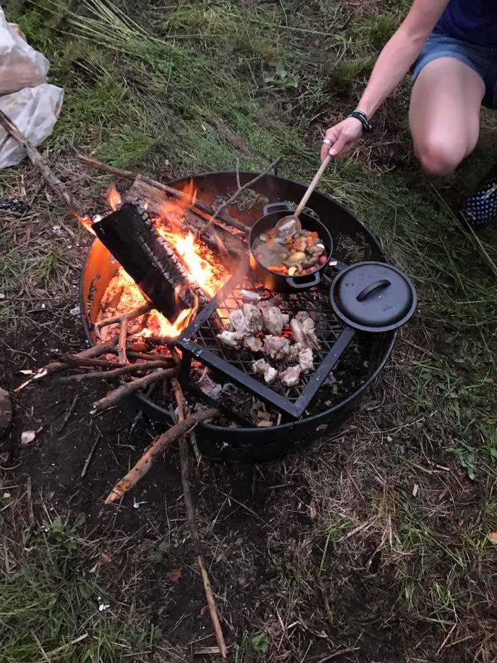 Camp stew with fresh lamb meat from a nearby farm.... 