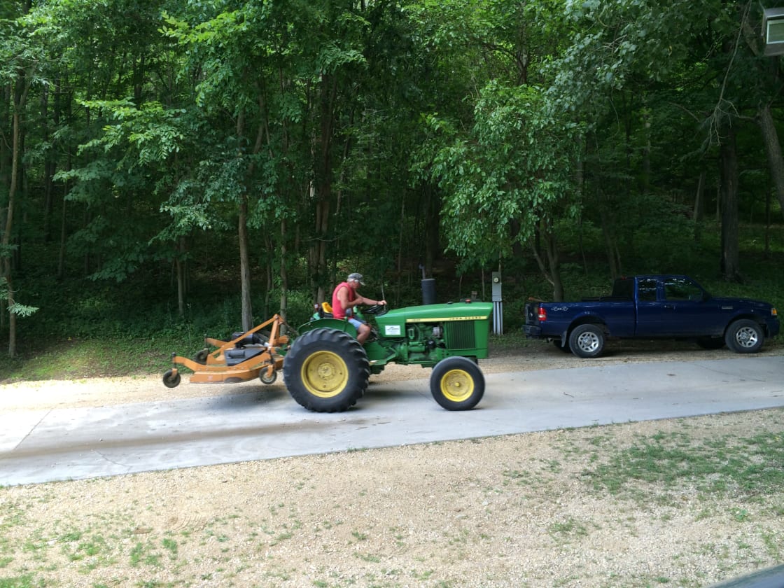 Larry keeps the campgrounds groomed like a state park