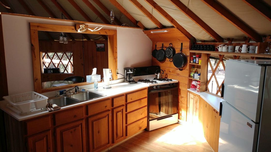 Complete Kitchen - pretty cool for a tent.