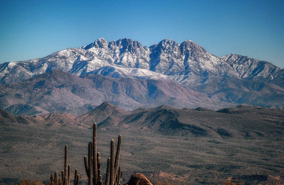 Enjoy your campsite view of beautiful Four Peaks!