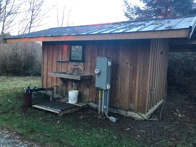 Minimal facilities.  Water.  Outhouse.  Shower (only if under duress)