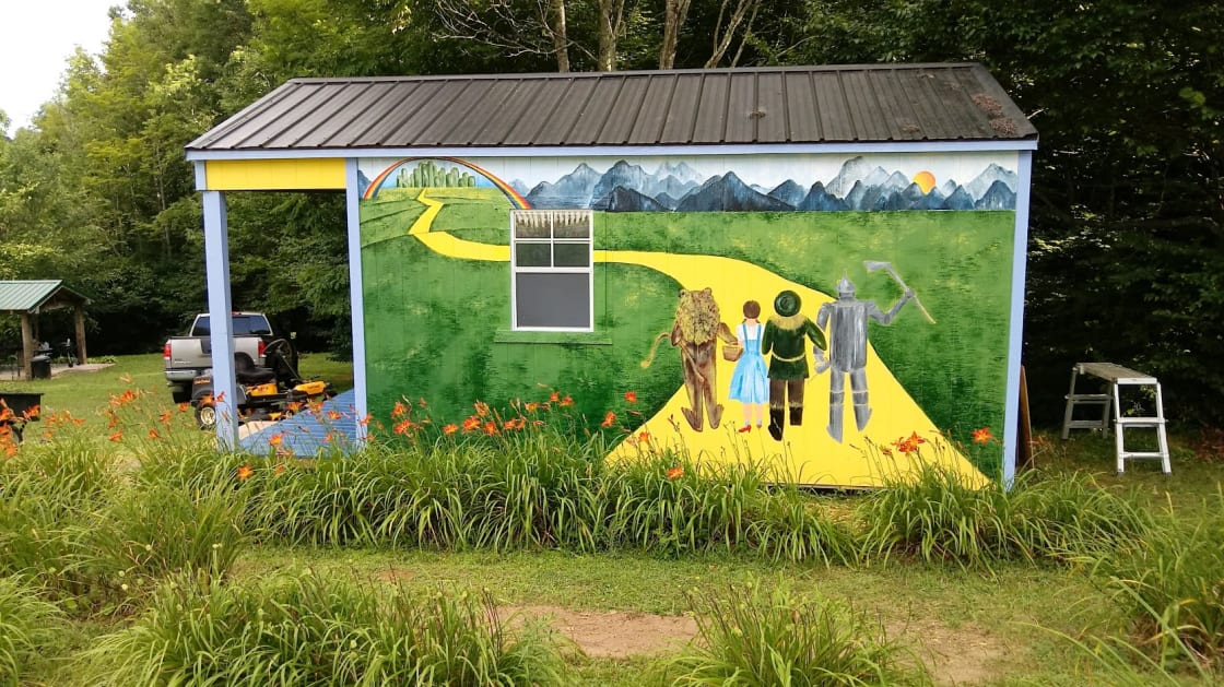 Side of Dorothy's Cottage Oz mural