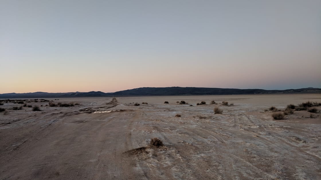 Sunset at the dry lakebed. 
