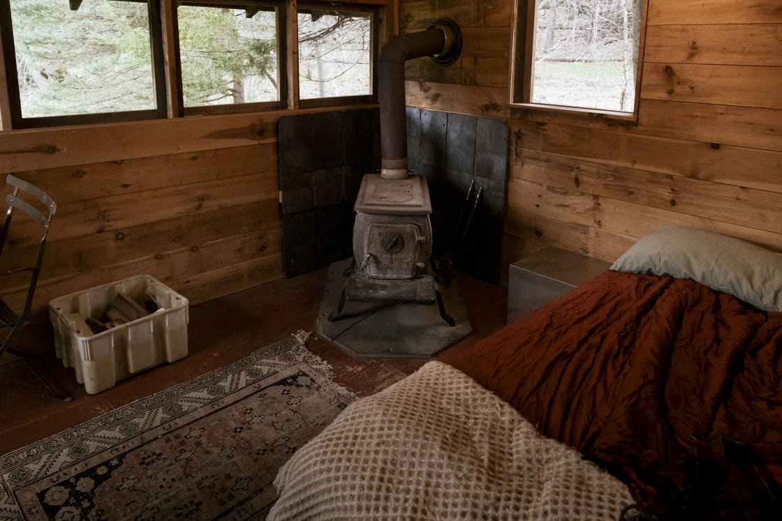 There's a small wood stove to keep you nice and toasty on the chilly nights. 