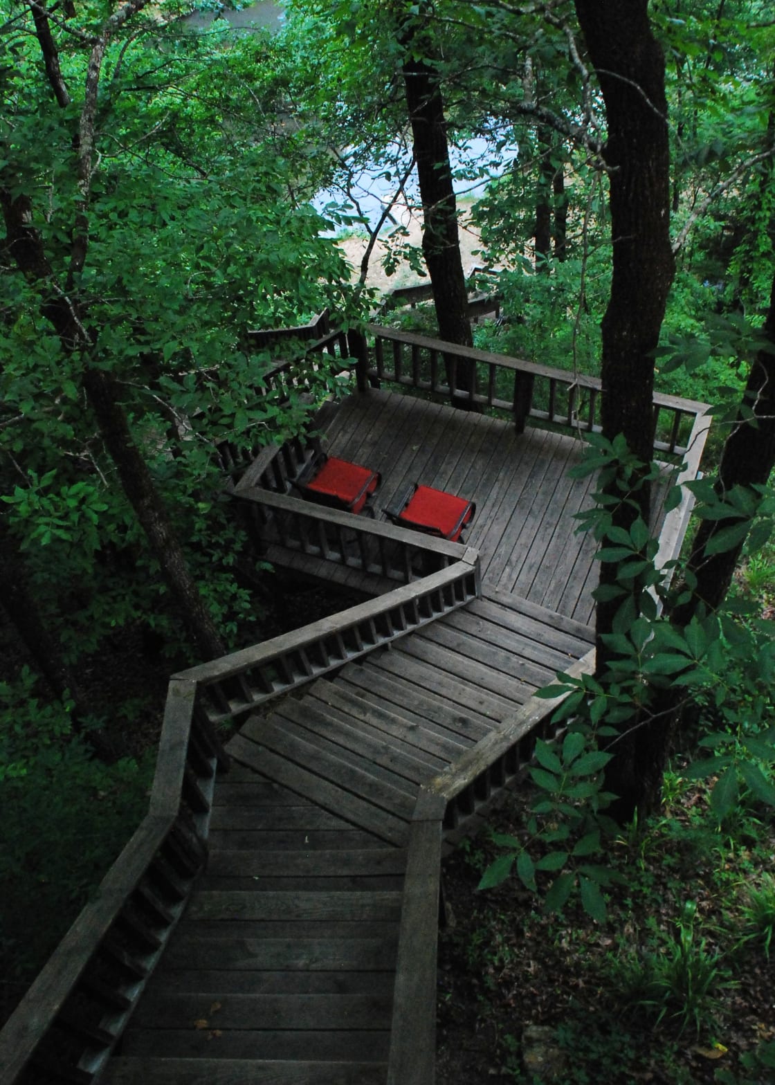 Enjoy a rest as you climb 118 steps from the river up to the topmost deck.