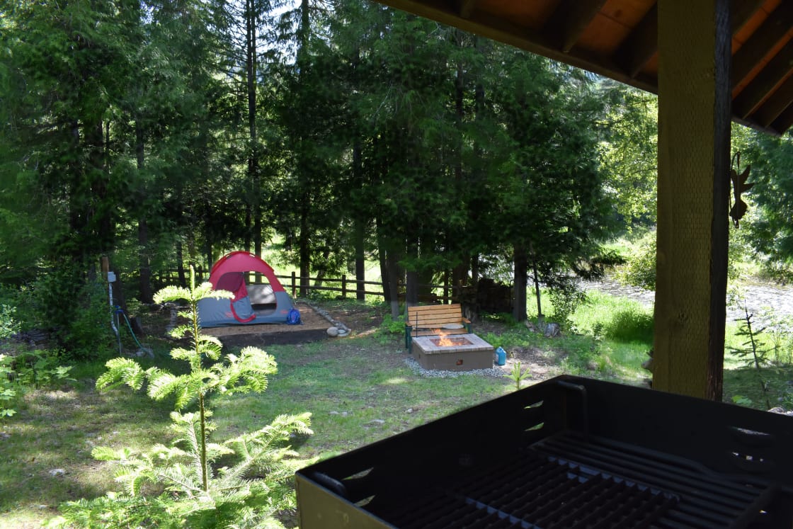 Cedar Grove campsite from the campsite shelter