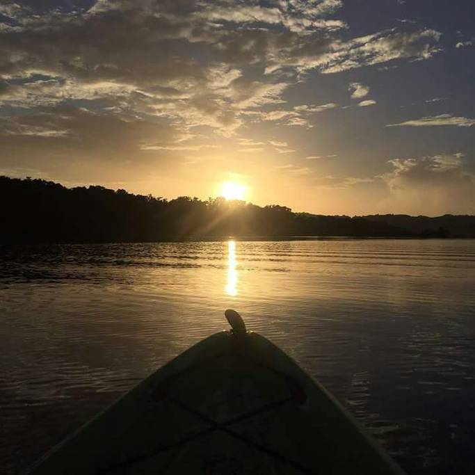 kayaking sun set