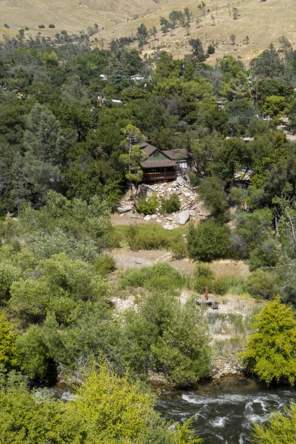Cabin property borders the Kern River