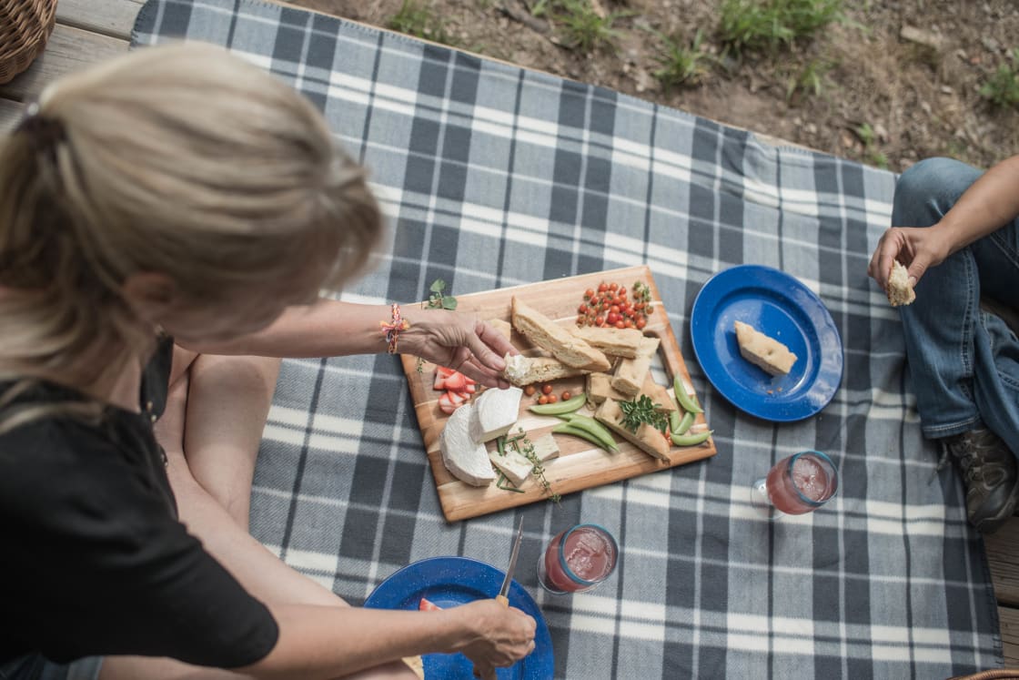 We had everything we needed for a perfect picnic lunch on the tent porch