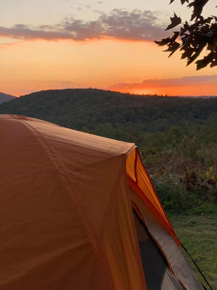 Camping in the meadow, September 2019