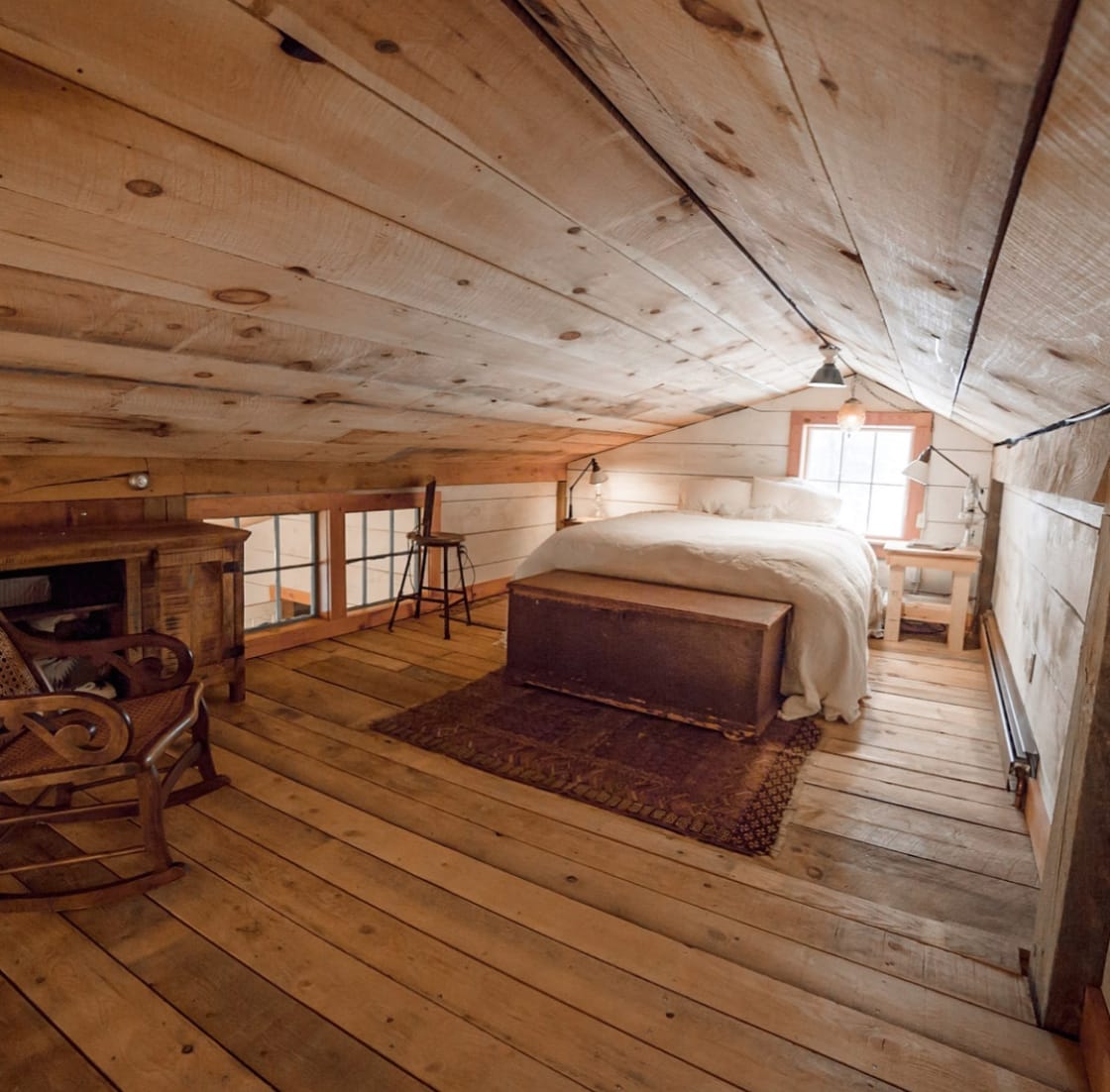 The bedroom is a loft located in the second floor!