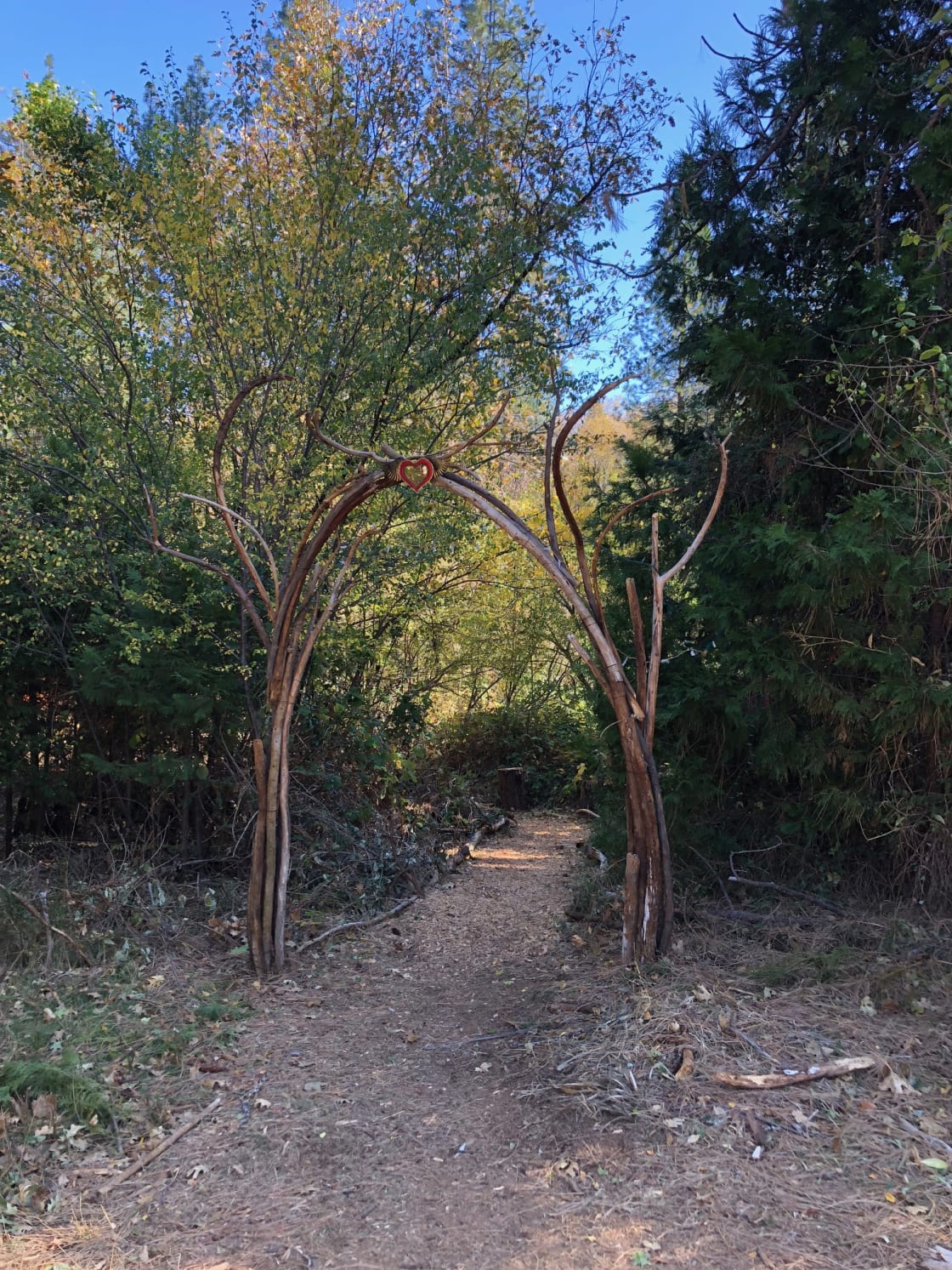 Archway marking path to campsite