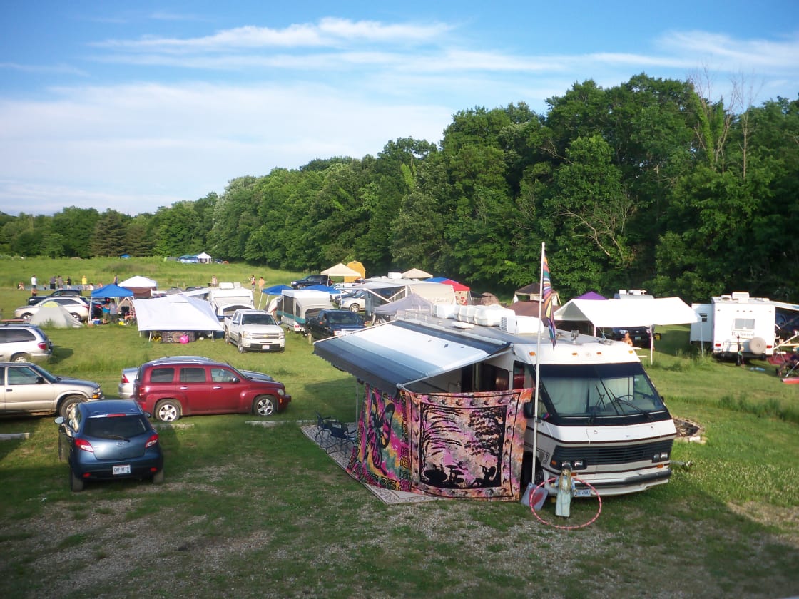 A few rv's at the music festival