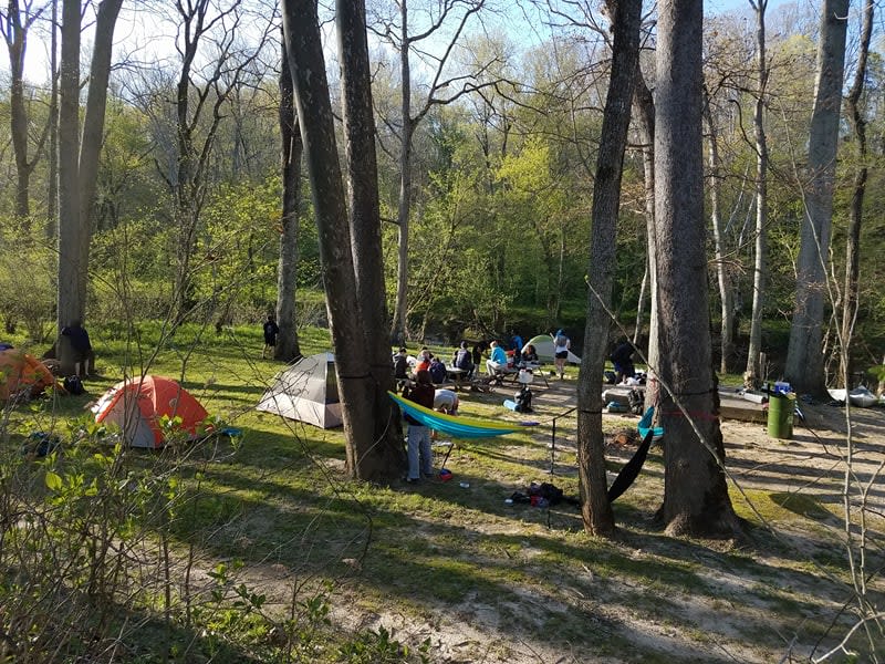 Tent and hammock camping