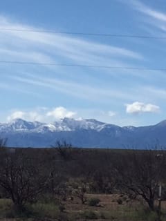 Snow covered Huachuca Mountains