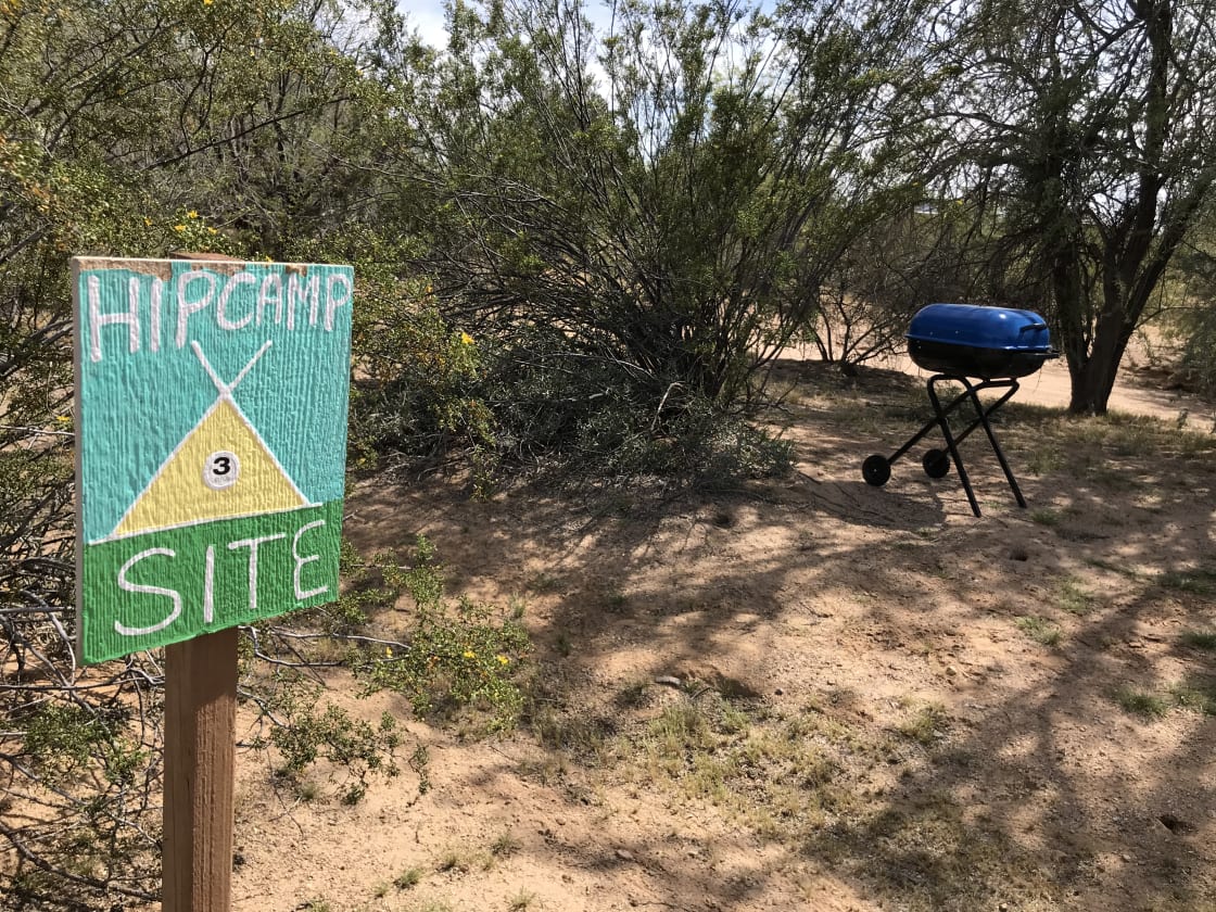                                           SITE 3 
                                   TENTS ONLY
SITE AMENITIES:
-BBQ
-Firepit
-Campfire wood
-Mesquite cooking wood for BBQ