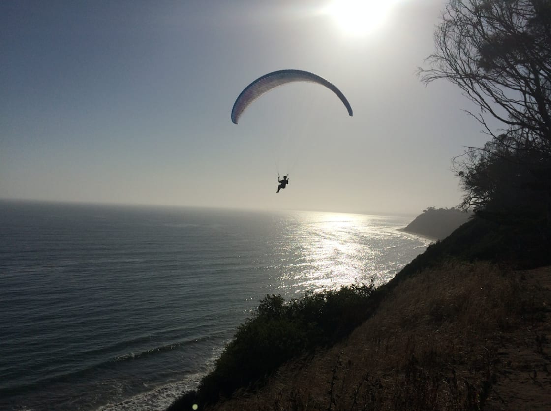 Paragliding at the beach