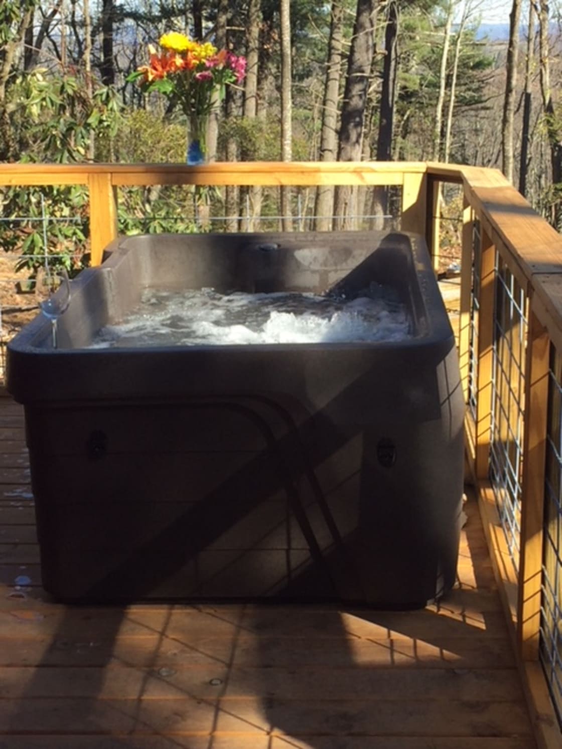 hot and sanitized hot tub
