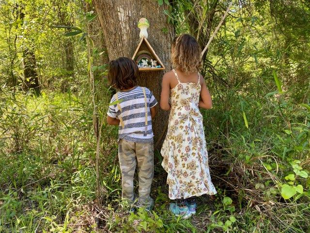 Enjoy a hike and find gnome and fairy houses on the grounds!