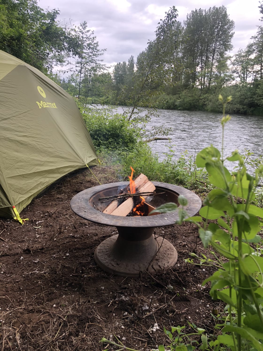Camping right on the river (site #3) 